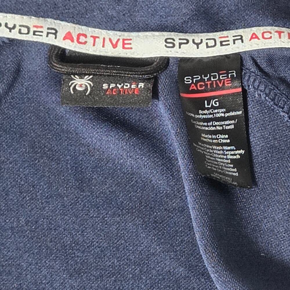 Spyder Active Full Zip Track Jacket Men's Large Navy Blue Polyester - Picture 4 of 8